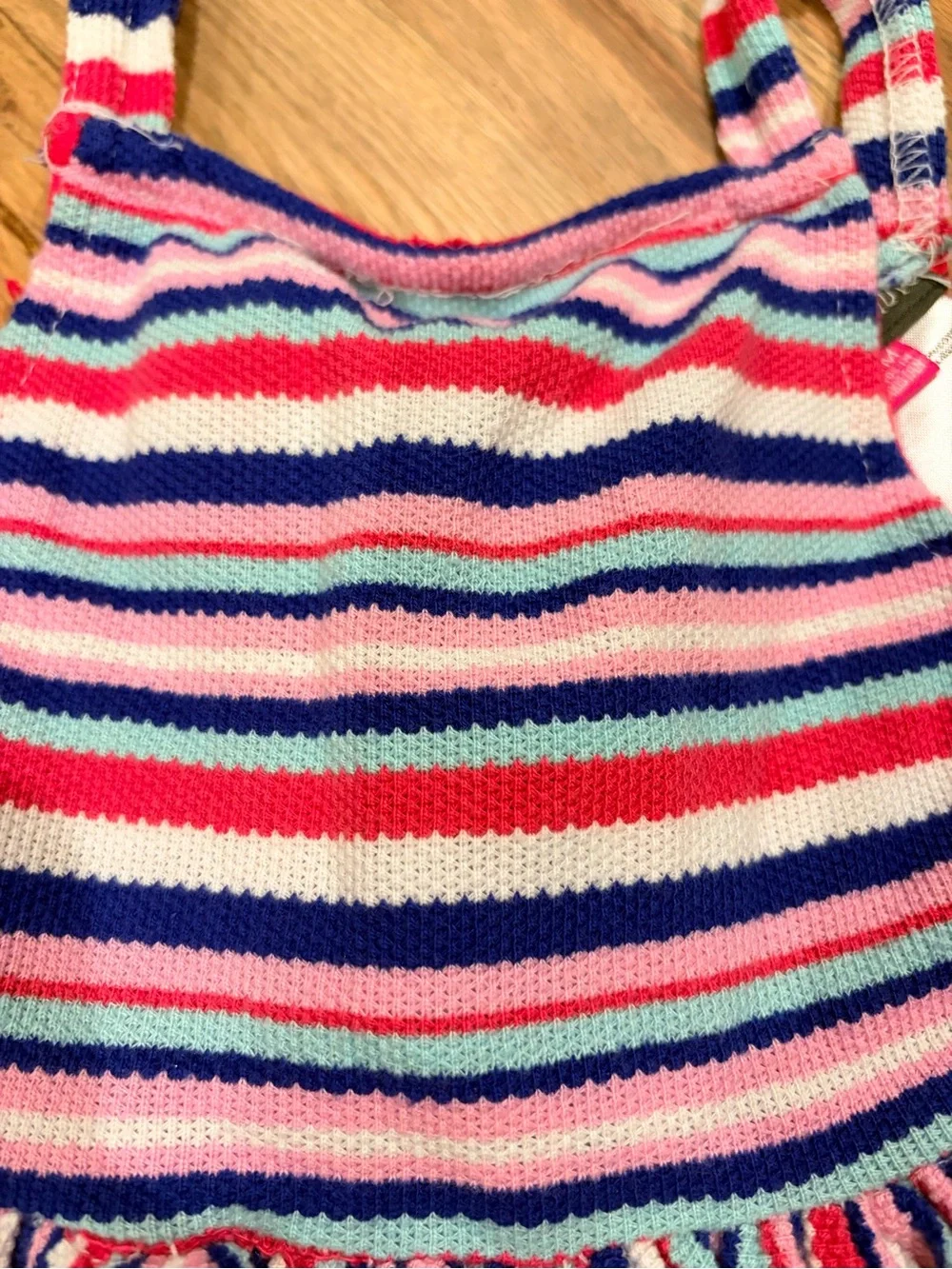 Vince Camuto toddler girl striped summer dress, open back with tie closure